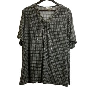 Alia Black and White Short Sleeve Top Size 3x